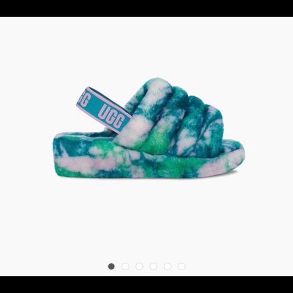 Ugg Yeah (aquatic blue) marble slipper /slide size 7 NWOT - Picture 2 of 11